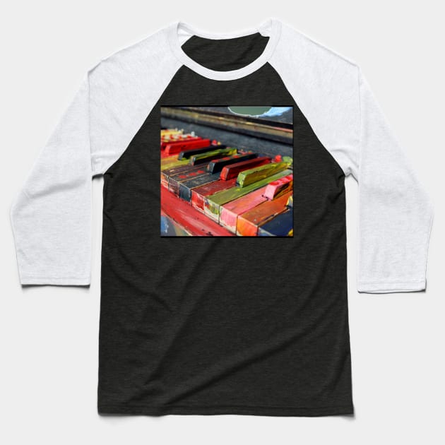 Colourful piano Baseball T-Shirt by daengdesign66